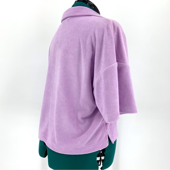 Calvin Klein Jeans NWT Lilac Purple French Terry Polo Style Cropped Top, Medium - Picture 10 of 16